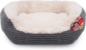 Rosewood Grey Jumbo CordPlush Oval Dog Bed